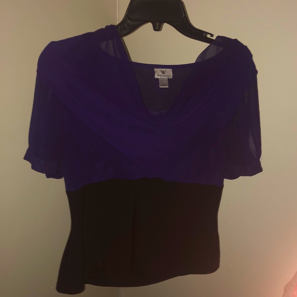 Purple and black blouse
